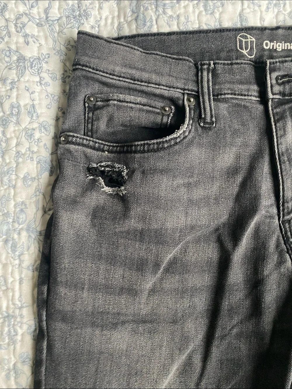 Original Use Men's Charcoal Black Slim Straight Jeans